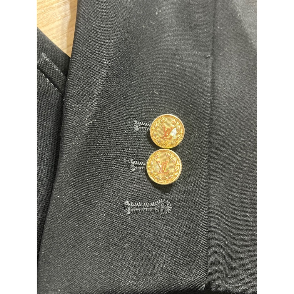 Louis Vuitton Uniforms Blazer Size 42 Black Gold LV Logo Buttons Employee Rare - Picture 4 of 7